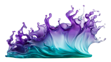 Fluid liquid splash, gradient color, transparent, cut out transparent png