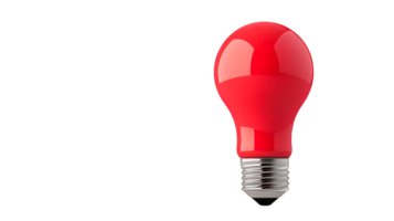 Bright red light bulb with a glossy finish png