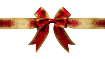 Elegant red and gold ribbon bow suitable for gifts png