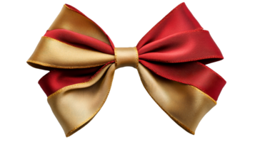 Decorative bow with red and gold ribbons png