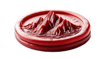 Mountain seal impression crafted from red wax png