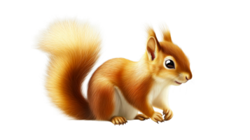 Fluffy tailed squirrel on clear bg png
