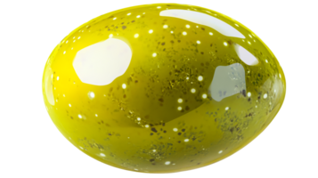 Decorative yellow egg with unique speckled design png