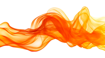 Flowing orange waves on a transparent background png