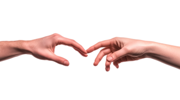 Hands reaching out to connect in unity and support png