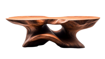 Unique wooden table with artistic design for decor png