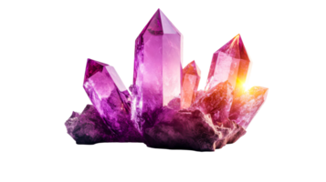 Quartz crystal formation, cut out transparent png