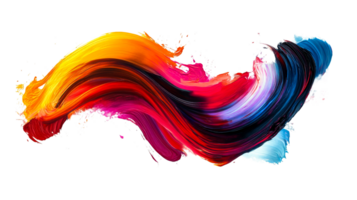 Acrylic paint brushstroke blend on black, cut out transparent png