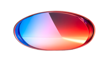 Glossy circular object, color gradient, cut out transparent png