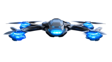 Hovering unmanned flying vehicle, cut out transparent png