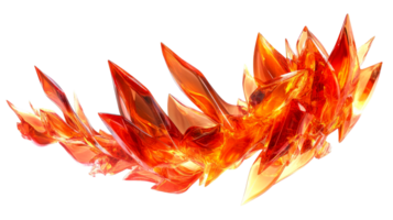 Fiery Crystal Cluster, cut out transparent png