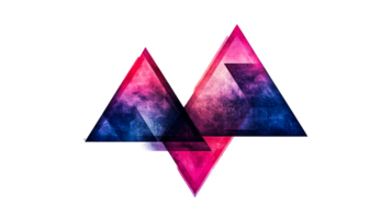 Overlapping Triangle Shapes Isolated, cut out transparent png