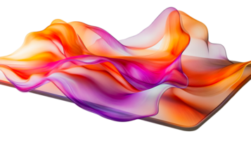 Abstract flowing curve, transparent background, cut out transparent png