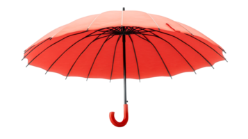 Vibrant red umbrella, protection from rain, cut out transparent png