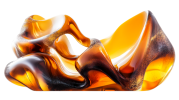 Abstract amber wave form, cut out transparent png