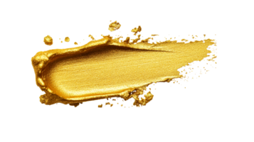 Metallic gold stroke isolated, cut out transparent png