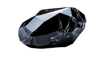 Abstract crystal object on dark, cut out transparent png