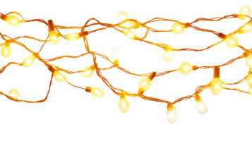 Glowing string lights overlay, cut out transparent png