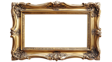 Gilded picture framework, cut out transparent png