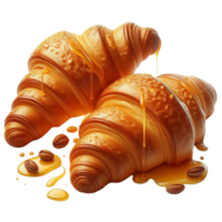 Croissant with Honey and Almonds png