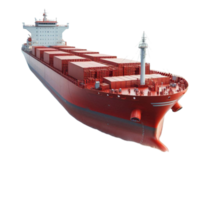 freight container ship isolated front angled 3d render png