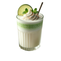Creamy Coconut Lime Smoothie with Straw png
