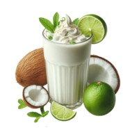 Coconut and Lime Green Smoothie png