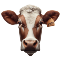 Curious Cow with Tag in Ear png