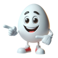 Smiling White Cartoon Egg Character png