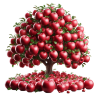 Red Apple Tree with Apples on the Ground png