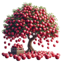 Harvest Apple Tree Full of Ripe Apples png