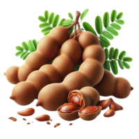Tamarind Bunch with Leaves png