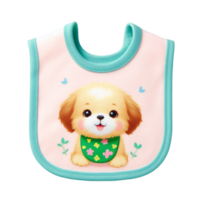 ink Baby Bib with Smiling Puppy png