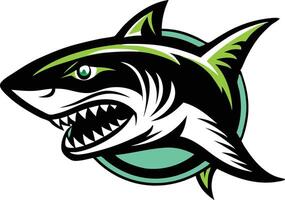 shark head with open mouth and teeth vector