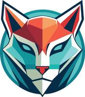a fox head in a low polygonal style vector