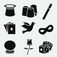 set of magician good for icon, logo, symbol, element design, silhouette design, etc vector