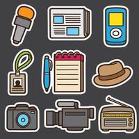 set of journalist good for sticker, icon, element design, badge, etc vector