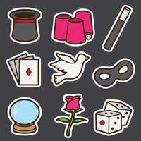 set of magician good for sticker badge, element design, icon, print design, etc vector