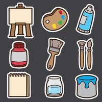 set of painter good for sticker, element design, badge, icon, print design, etc vector