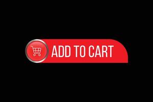Add to cart red button and black background design vector