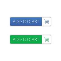Add to cart button blue and green design vector