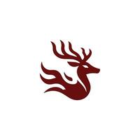 a red deer head logo on a white background vector