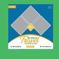 Explore the World Editable Travel Social Media Template vector