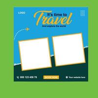 Tour And Travel Social Media Kit Ready-to-Use Design Templates vector