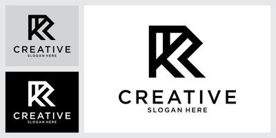 KR or RK initial letter logo design concep vector