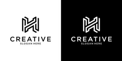 H or HH initial letter logo design templa vector