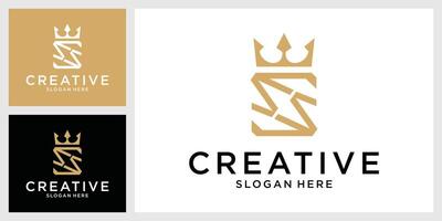 Initial letter S or SS with crown icon design vector
