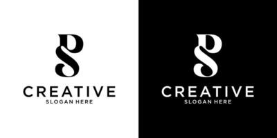 PS or SP initial letter logo design vector