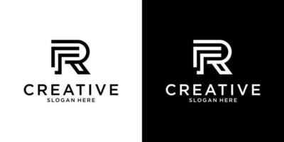 FR of RF initial letter logo design templat vector