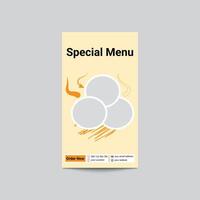 Stylish Special Menu Template Design With Image Placeholder And Order Details vector
